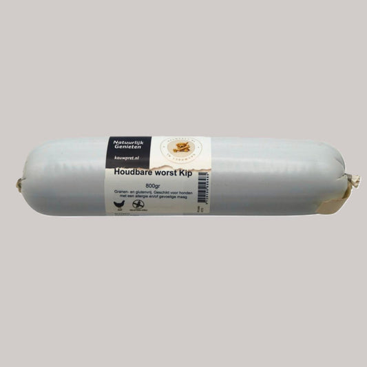 Geef je hond een gezonde en natuurlijke maaltijd met onze graanvrije hondenworst. Deze volledige hondenvoeding wordt gemaakt van vers gestoomd vlees, zodat alle natuurlijke smaken en voedingsstoffen behouden blijven. Dankzij de graan- en glutenvrije samenstelling is deze complete hondenmaaltijd ook perfect voor honden met een gevoelige maag of voedselallergieën. Onze natuurlijke hondenworsten zijn lang houdbaar, zonder kunstmatige toevoegingen, en ideaal als dagelijkse maaltijd of smakelijke traktatie.
