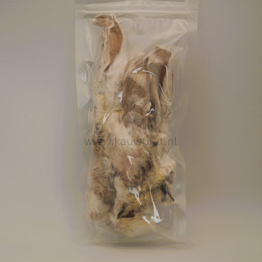 Konijnenoren met haar (100 gram)