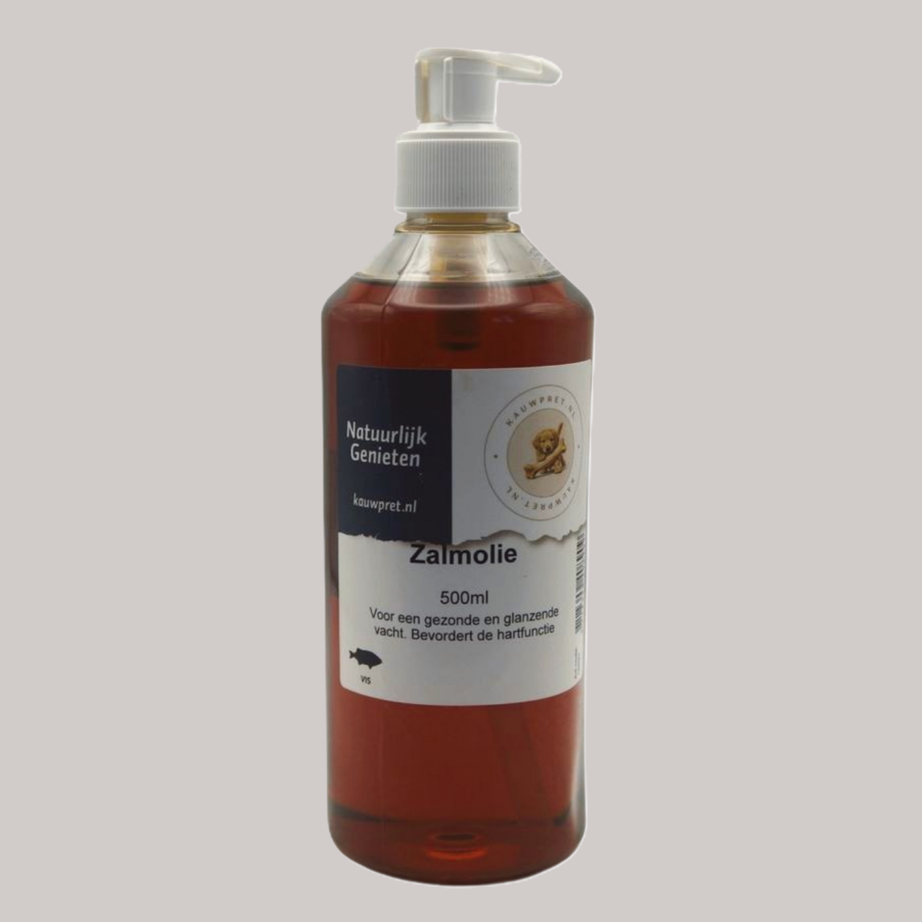 100% natuurlijke zalmolie voor honden en katten. Rijk aan Omega 3 & 6 voor een gezonde huid, glanzende vacht en soepele gewrichten. Bestel bij Kauwpret.nl!