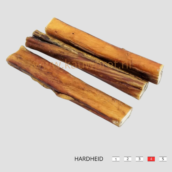 Bullepees voor honden: 100% natuurlijke glutenvrije kauwsnack. Vetarm, gezond en goed voor het gebit. Perfect als gezonde snack voor langdurig kauwplezier. 