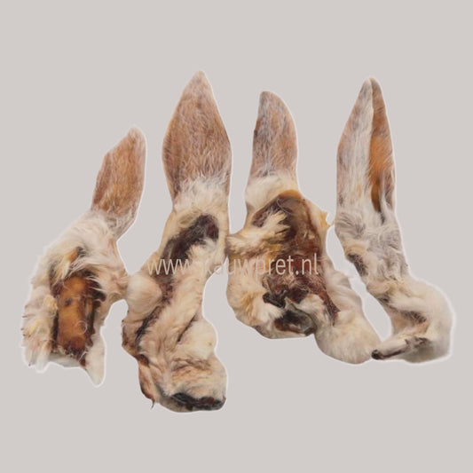 Konijnenoren met haar (100 gram)